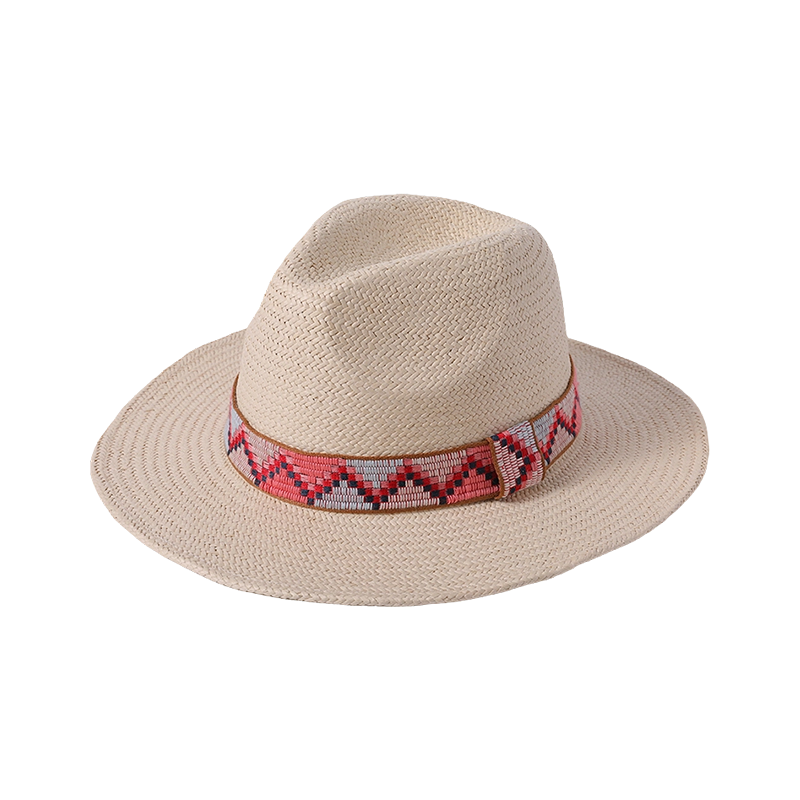 National wind ribbon hand-woven women's European and American style panama hat outdoor sunshade sunscreen hat National wind ribbon hand-woven women's European and American style panama hat outdoor sunshade sunscreen hat