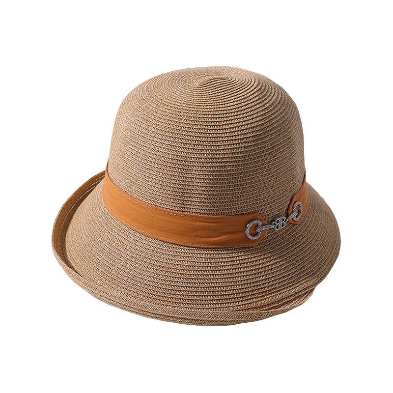 Orange ribbon decorative straw hat spring and summer new leisure play beach hat woven female Korean version of the sun hat outdoor sun protection hat Orange ribbon decorative straw hat spring and summer new leisure play beach hat woven female Korean version of the sun hat outdoor sun protection hat
